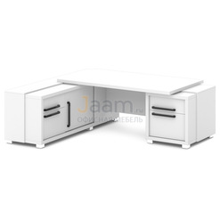 Кабинет руководителя Стол руководителя с греденцией и тумбой L-118пр/л