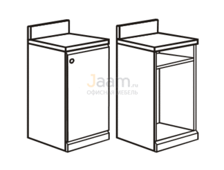 Мебель для гостиниц Офисная тумба с воротником под холодильник правая (для холодильника 60х60х85) R5212V