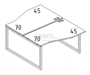 Мебель для персонала Рабочая станция со столами эргономичными "Техно" на металлокаркасе QUATTRO Б4 190 БП