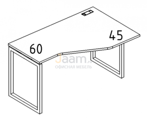 Мебель для персонала Стол эргономичный правый "Техно" на металлокаркасе QUATTRO Б4 054 БП