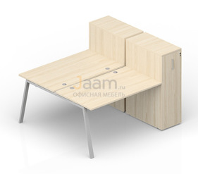 Мебель для персонала Составной стол с приставными шкафами Tower (4 громмета) AR2TPG148T112