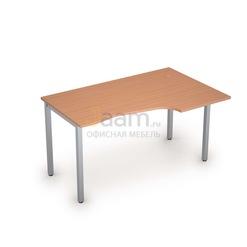 Мебель для персонала Стол криволинейный на металлических опорах правый 2М.123