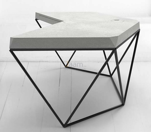 Кабинет руководителя Стол рабочий ГЕКСАГОН МЕТАЛЛ микроцемент