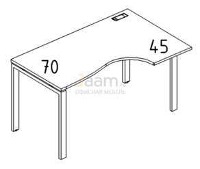 Мебель для персонала Стол эргономичный правый "Классика" на металлокаркасе UNO Б1 046 БП