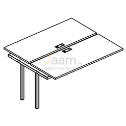 Мебель для персонала Секция стола рабочей станции на металлокаркасе DUE Б2 172-1 БП