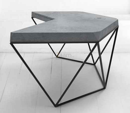 Кабинет руководителя Стол рабочий ГЕКСАГОН МЕТАЛЛ микроцемент