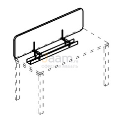 Мебель для персонала Экран настольный фронтальный тканевый с мягким наполнителем для стола 160 А4 Б 878