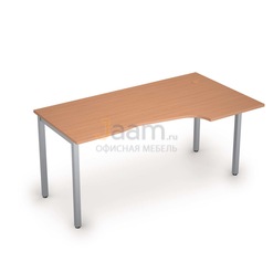 Мебель для персонала Стол криволинейный на металлических опорах правый 2М.121