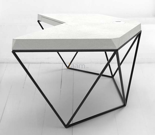 Кабинет руководителя Стол рабочий ГЕКСАГОН МЕТАЛЛ микроцемент